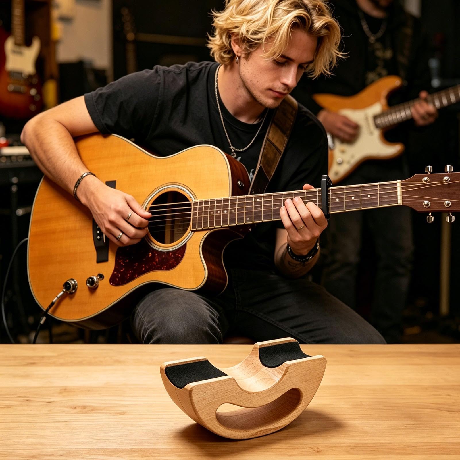 Cuna Reposamástil De Guitarra Soporte para Instrumentos Musicales | Soporte Apoyo Reposamástil Guitarra Soporte De En El Escenario Prácticas Mantenimiento Estudio Hogar Taller Y Banco De