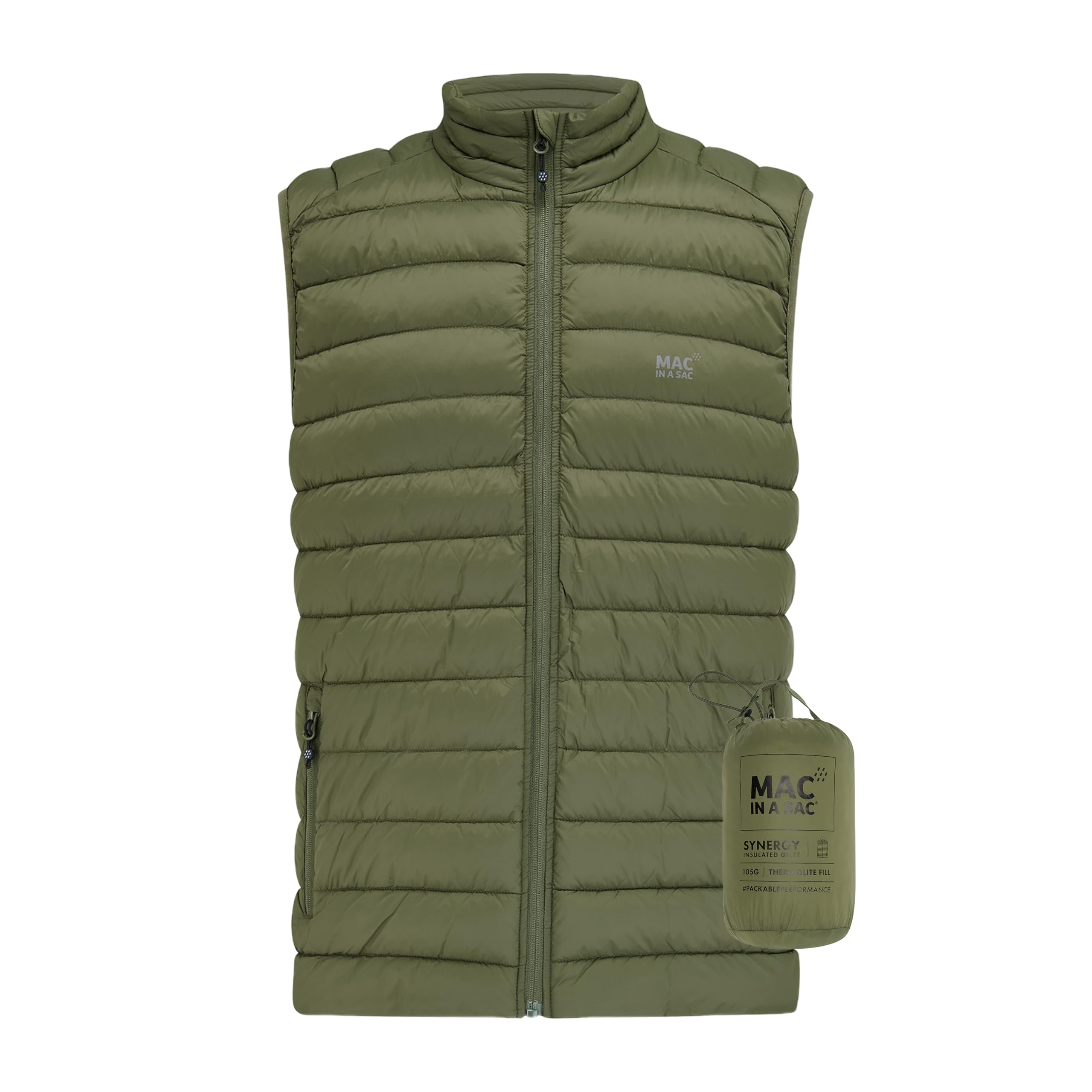 Mac in a Sac - Synergy - Packable Men's Insulated Gilet - Khaki - L