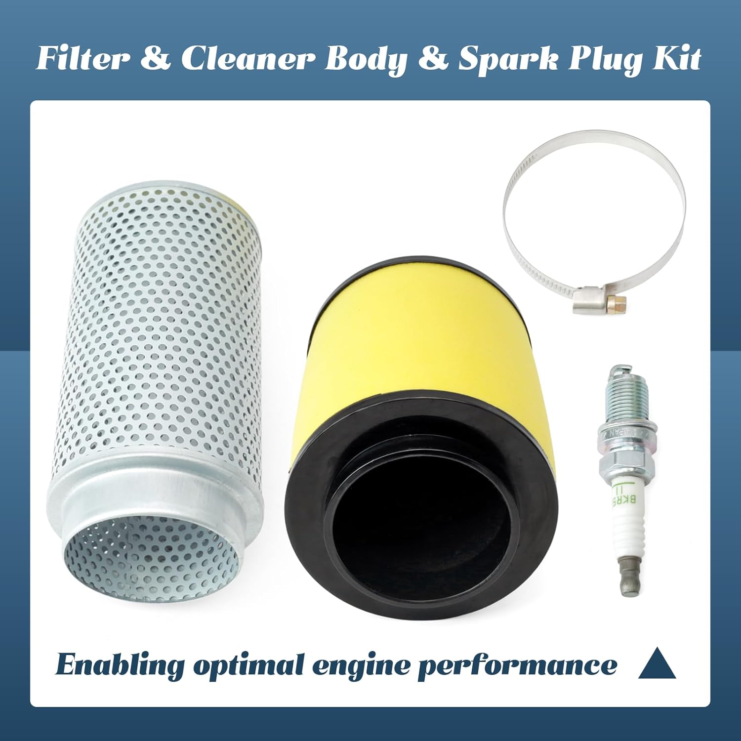 17211-HP5-600 17254-HP5-600 Filter & Guide Cleaner Body & Spark Plug Kit Compatible with Honda Rancher TRX 420 TRX420 FA FE FM TE TM FPA FPE FPM 2007 2008 2009 2010 2011 2012 2013 2014