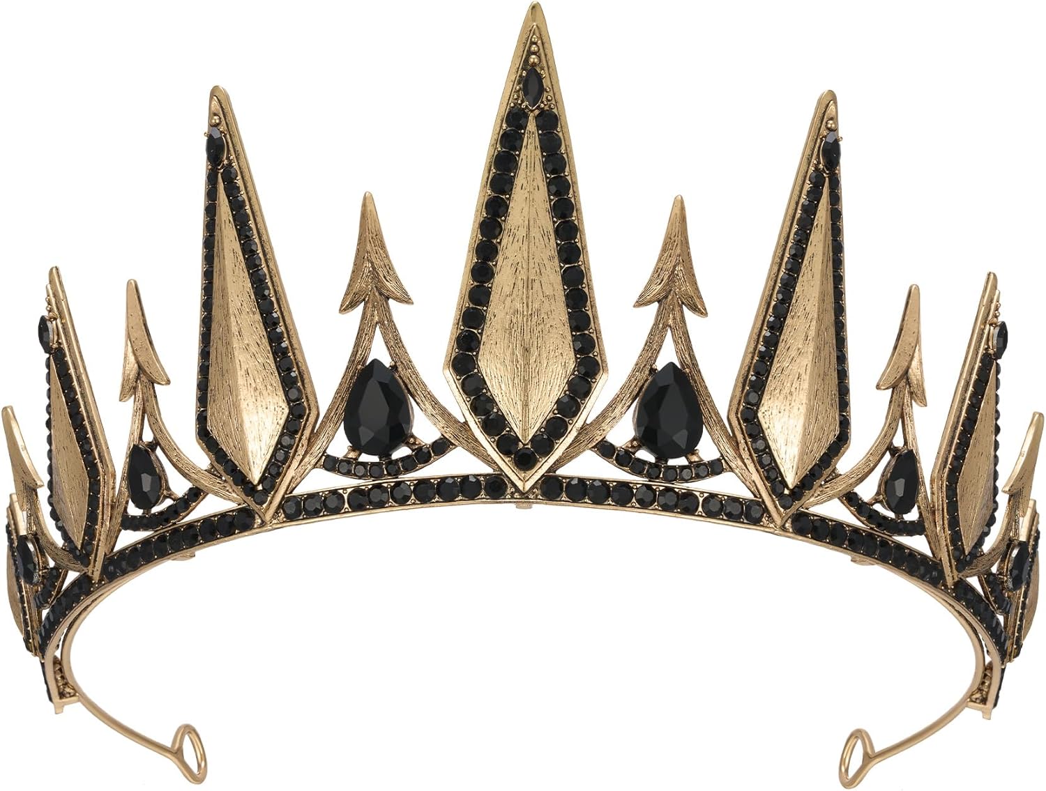 SWEETV Gothic Crowns for Women, Queen Crown Tiara, Witch Crown Headband Cos-play Hair Accessories for Costume Halloween Prom Party