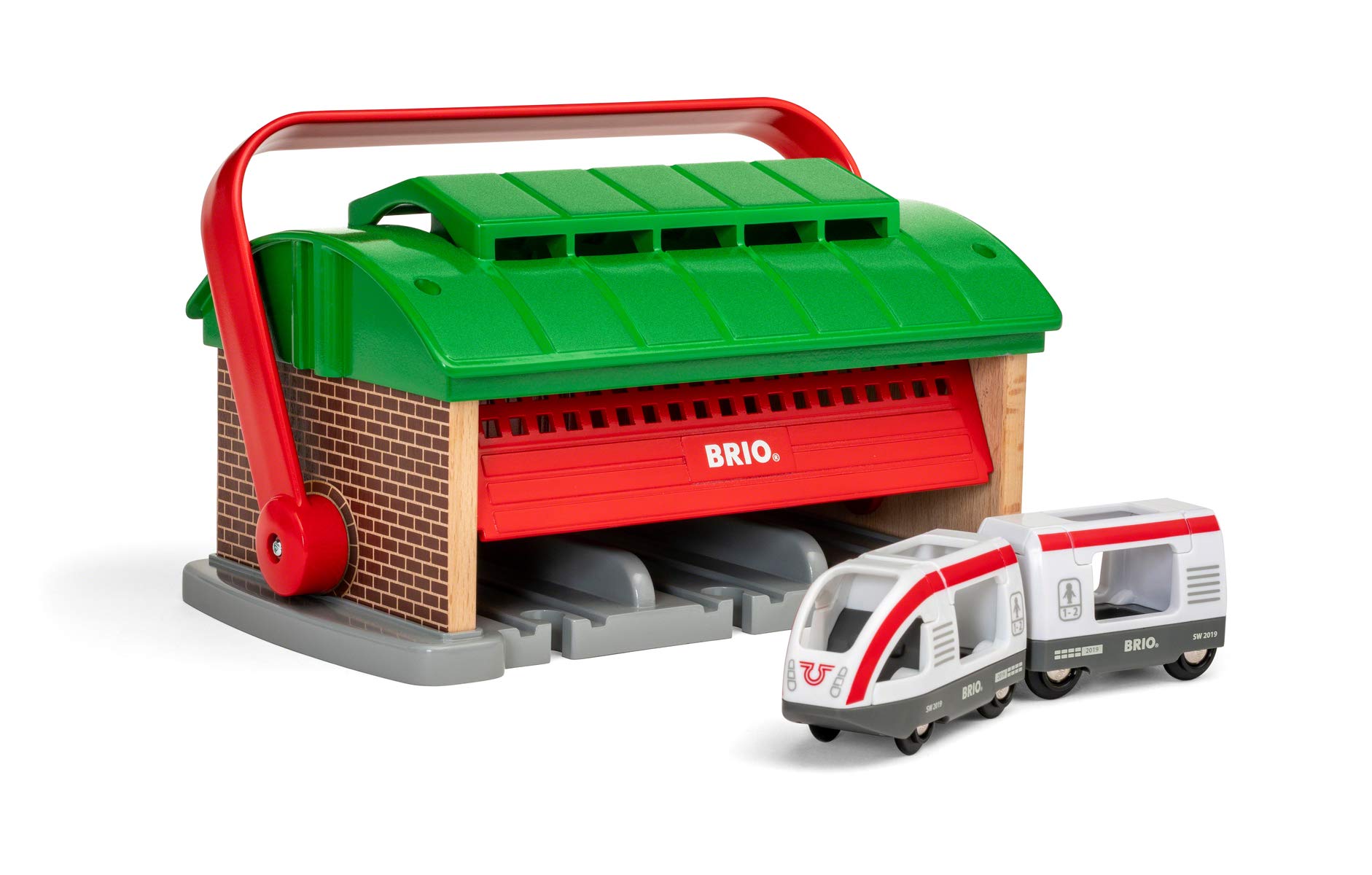 brio world train garage