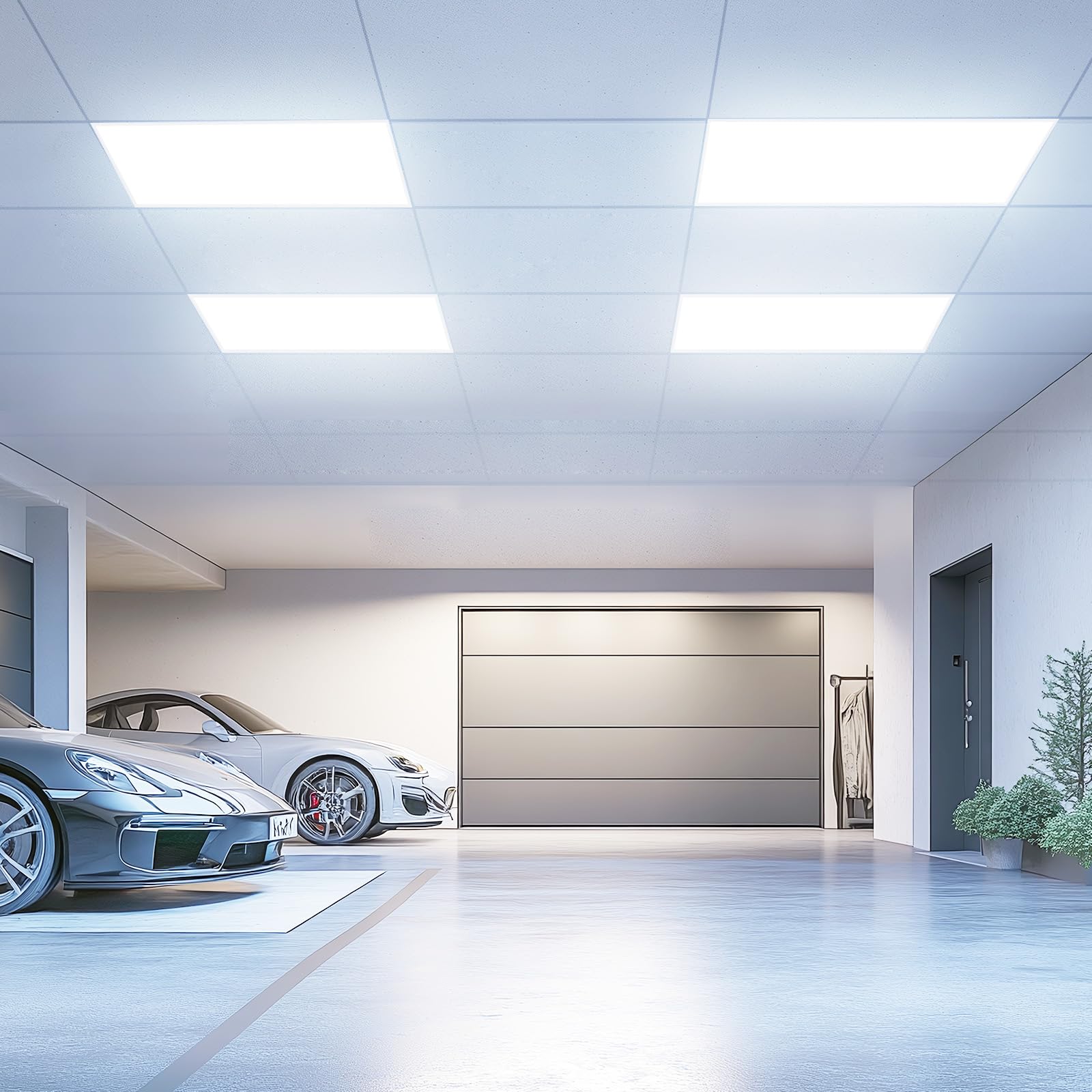 Pannello LED soffitto 60x60 (2 PZ), pannelli LED da incasso, illuminazione da soffitto con tecnologia CCT 3-in-1 – temperatura di colore e lumen regolabili, UGR≤23, IP44 (2 Pezzo)