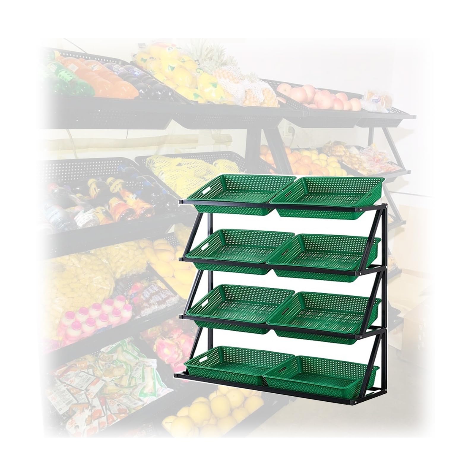 Versatile dispensa da cucina con 8 cesti, soluzione per riporre la spesa e uso domestico e commerciale, design salvaspazio