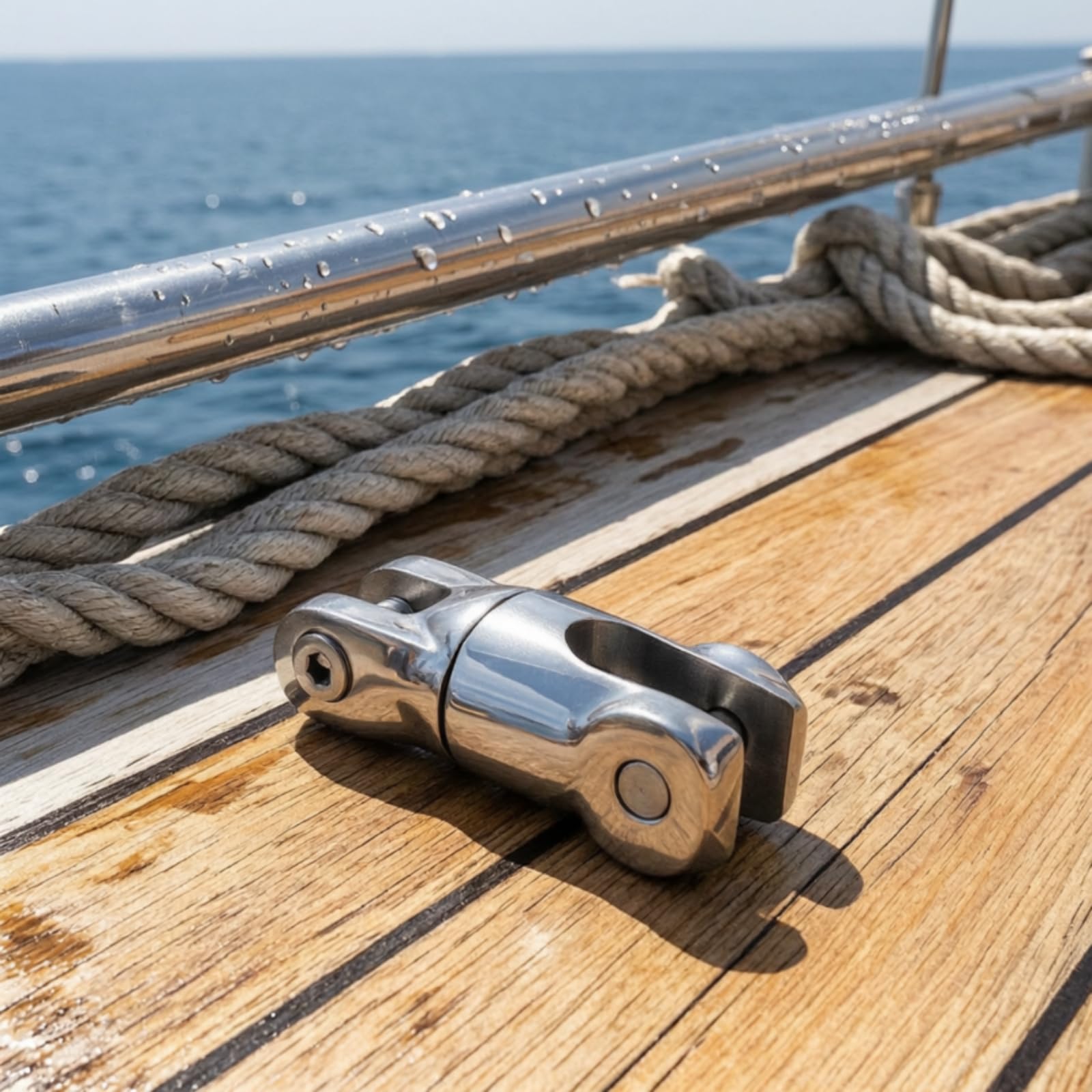 Ankerwirbel Gabel-Gabel Edelstahl Kettenwirbel Hochglanzpoliert Kettenverbinder für Boot, Yacht