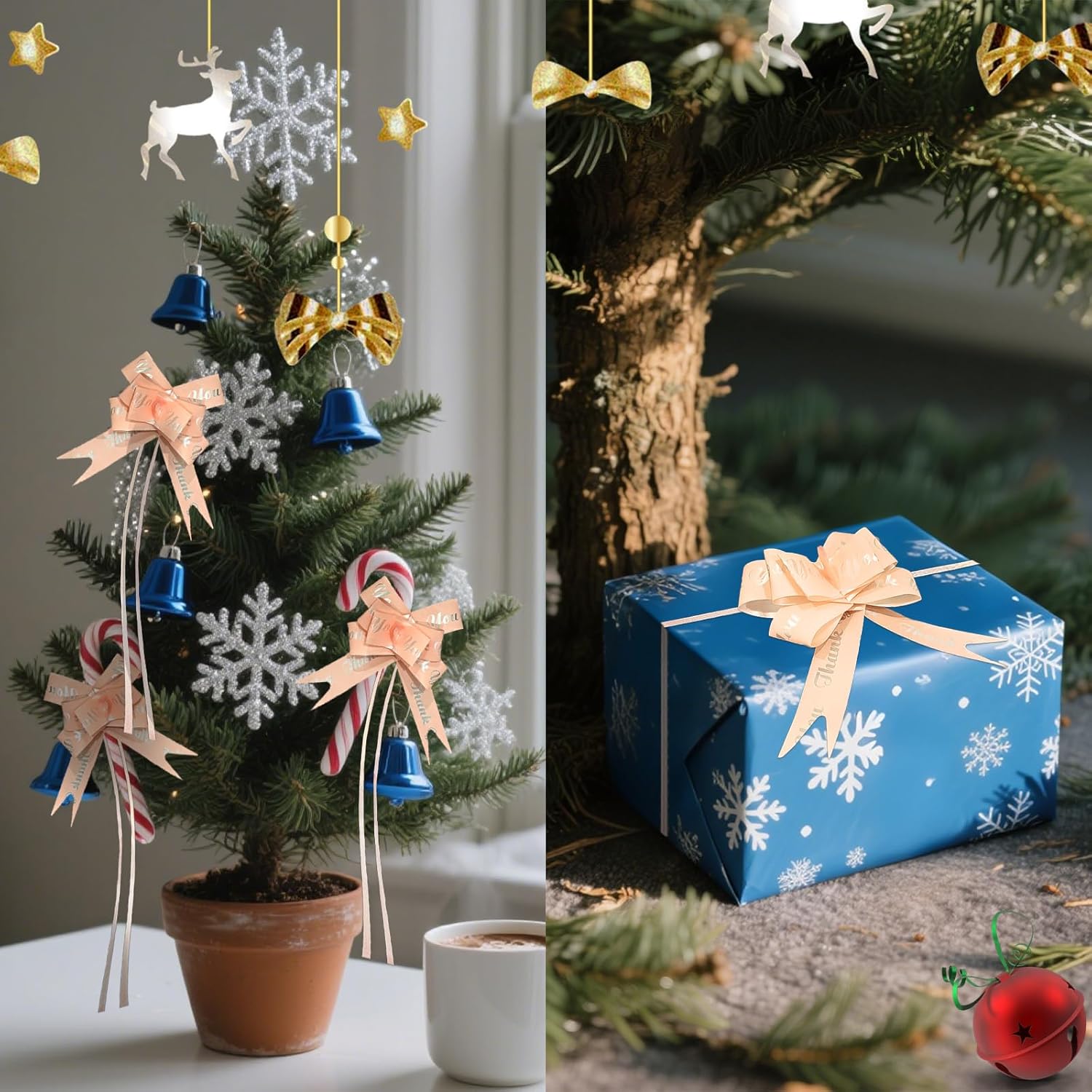 KoovDem 20PCS Pull Bow, Gift Wrap Bow, Party Favors Bow, For Box or Flower Decoration, Gift Decorations - Red - Image 4