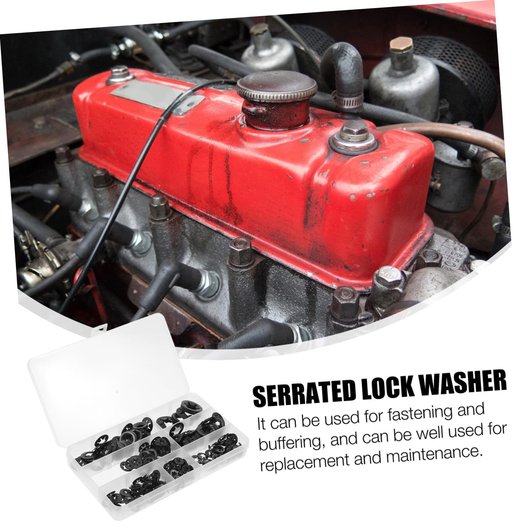 KICHOUSE Tooth 340pcs Lock Washer Set Automotive Industrial Machinery Hobbies Random Color