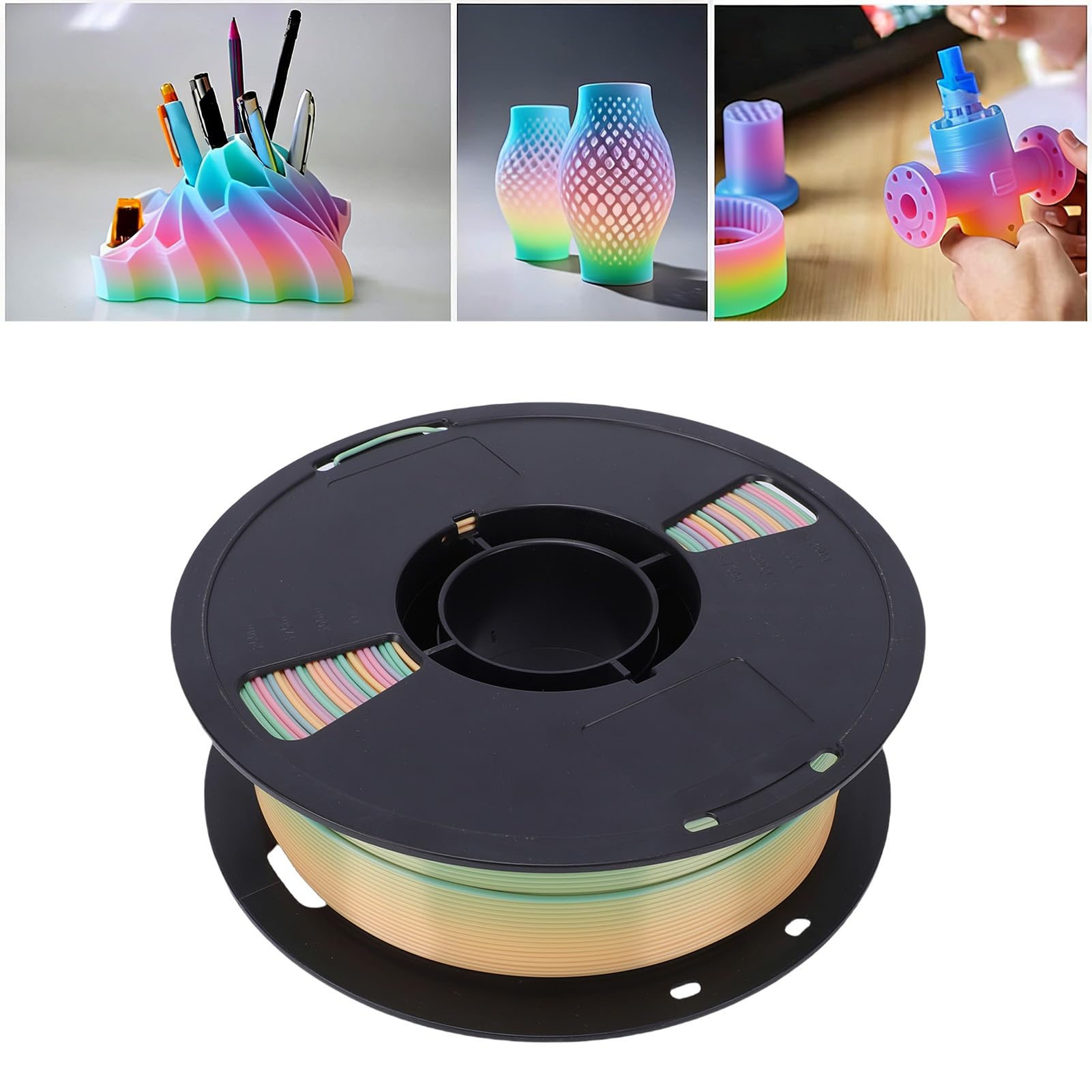 Filamento Niiyen Pla Filamento de impresora 3D Cambio multicolor Filamento de impresión 3D Sedoso 1,75 mm 1 kg Suministros de impresión para impresora 3D (Color macarrón sedoso)