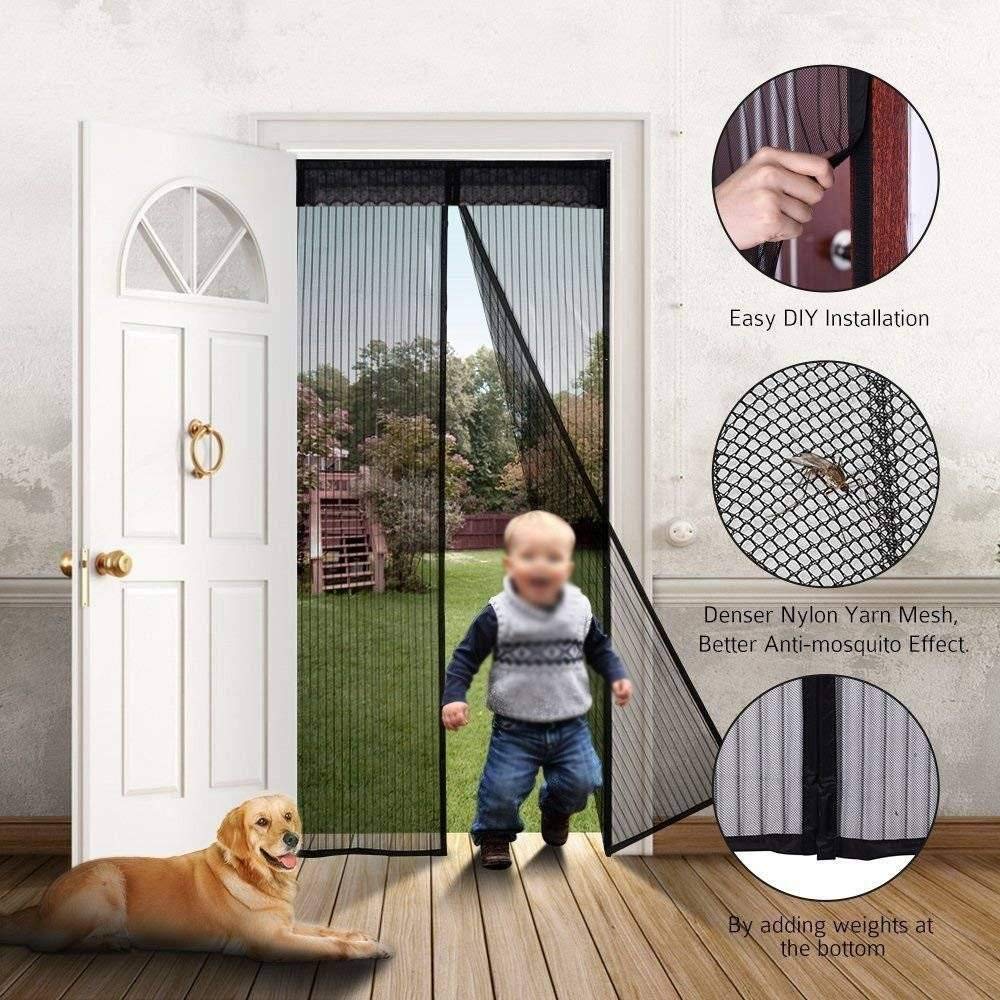 Zanzariera Magnetica Per Porte 110x230cm - Rete Fibra Vetro, Chiusura Automatica, Nero - Foto 14