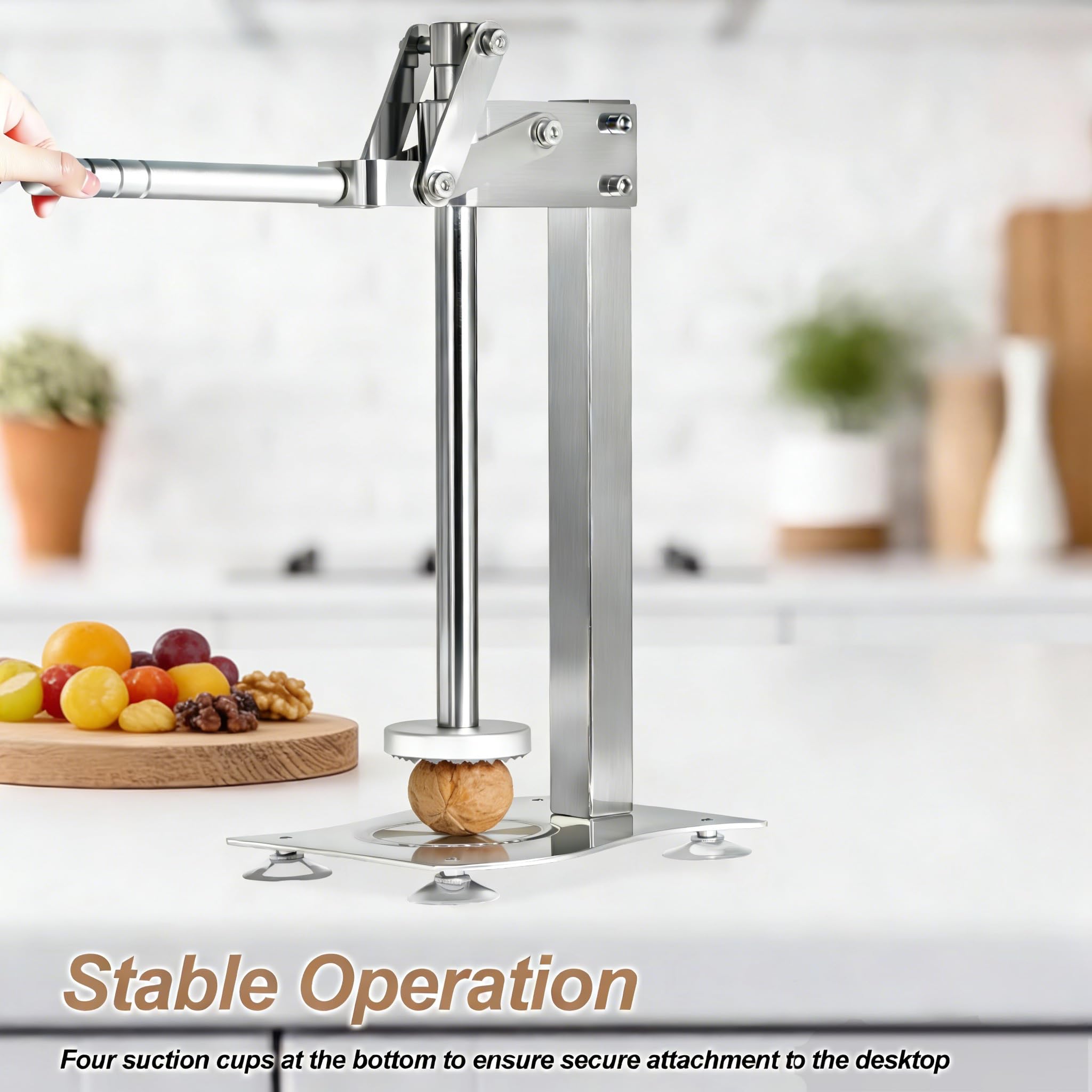 Manuelle Zitronen-Orangenpresse, robuste 304 Edelstahl, Zitronenpresse, Handfruchtpresse, Apfelpresse mit arbeitssparendem Griff und Saugnäpfen für Obstnuss