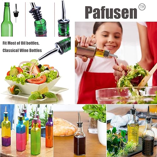 Miniatura 6 de Pafusen 12 Pack Speed Pourers Spouts with Tapered Liquor Pourers with Rubber Cap Stainless Steel Hygienic Dishwasher Safe Fits most Classic Bottles