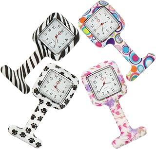 4 Pçs Relógio De Bolso Relógio De Enfermeira Relógio De Bolso Mecânico Relógio De Bolso Para Mulheres Clipe No Relógio Segundo Relógio De Enfermeira De Silicone Pendurado