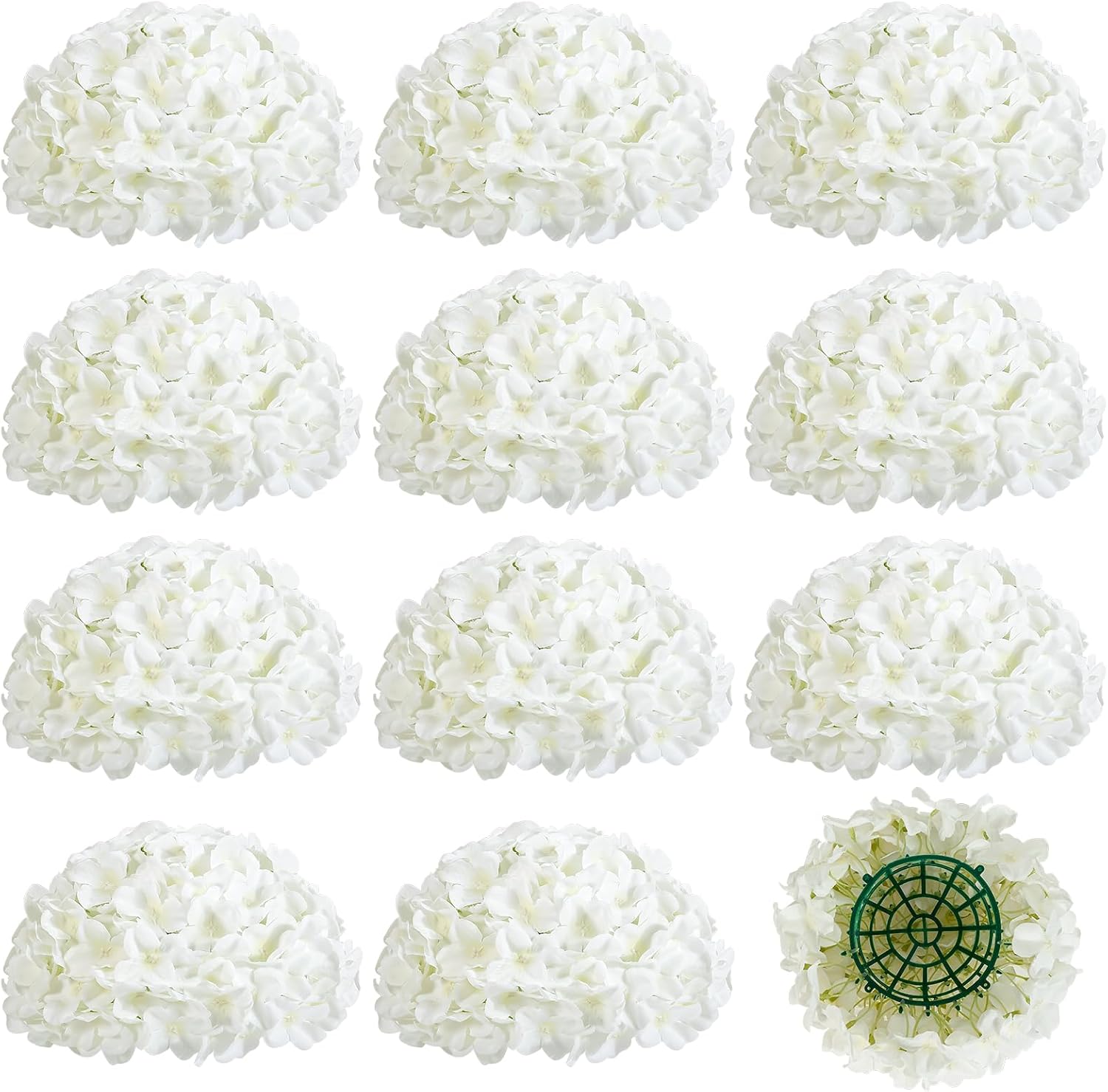 Auihiay 8 PCS Half Hydrangea Wedding Flower Balls for Centerpieces, White Hydrangea Artificial Flower Ball Centerpieces, Artificial Flower Balls for Tables Centerpieces, Home, Wedding Decoration