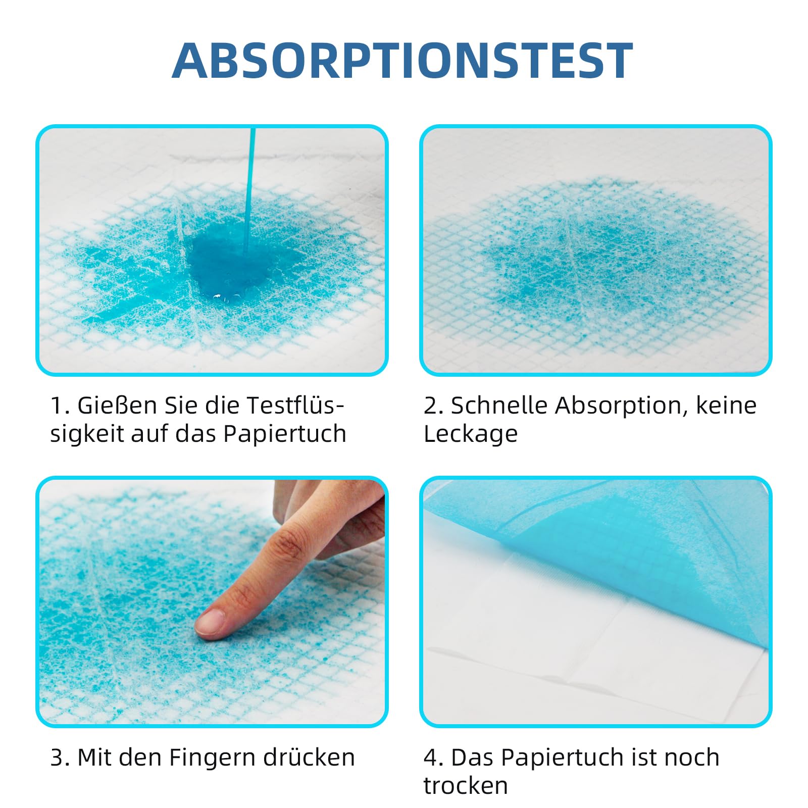 Wegwerf-Bettpads für Inkontinenz 50 Stück 60x90cm 5-lagig,90g/Stück,SAP 6g Betteinlagen Inkontinenz Einweg Erwachsenen, Heavy Duty Bettpads Inkontinenz, Einweg-Wickelunterlagen