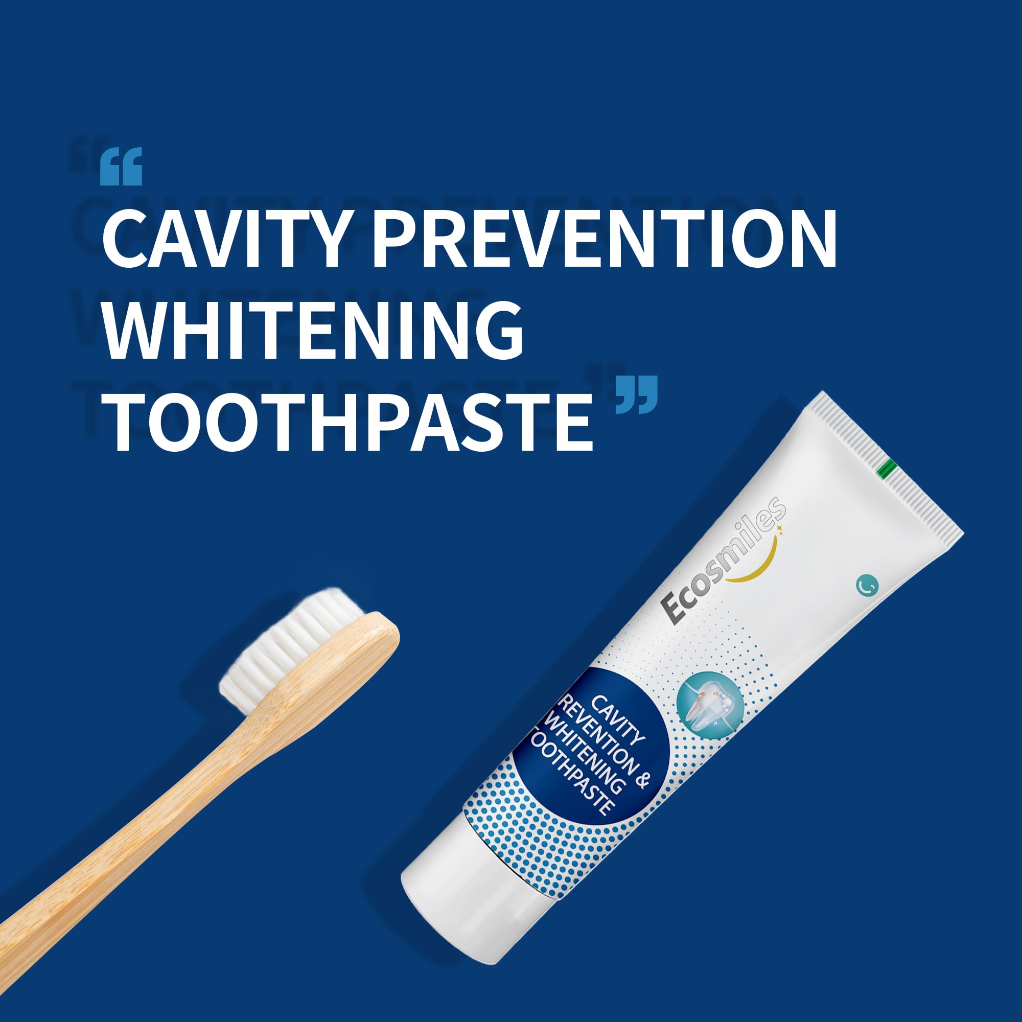 Ecosmiles Fluoride Anticavity Toothpaste for Adults, Cavity Protection Teeth Whitening with Xylitol and Remineralizing Hydroxyapatite, Tartar Remover SLS Free, Tooth Decay Enamel Repair, Mint 3.52 OZ