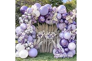 Purple White Balloons - Lavendar Pastel Light Purple Pearl Balloon Garland Metallic Balloon Arch Kit