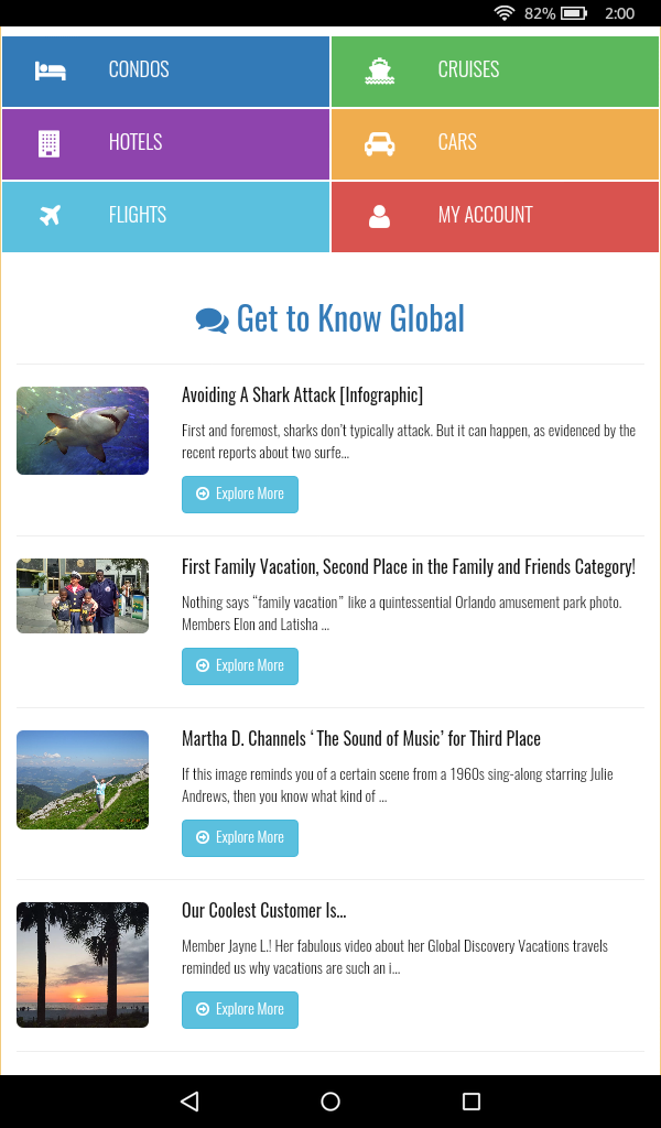 Global Discovery Vacations App on Amazon Appstore