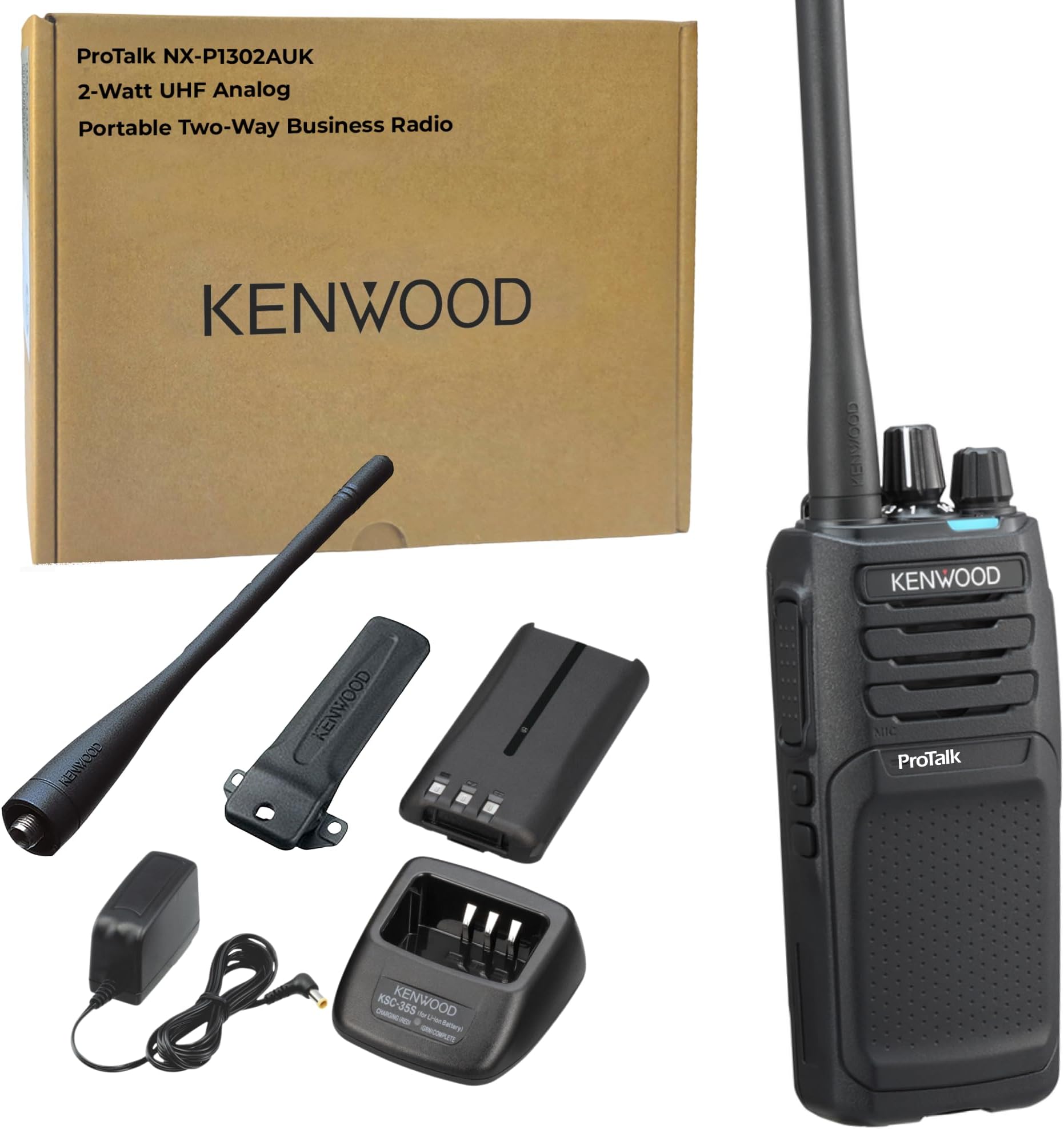 NX-P1302AUK 2W UHF Two-Way Business Radio, 64 Channels, IP54/55