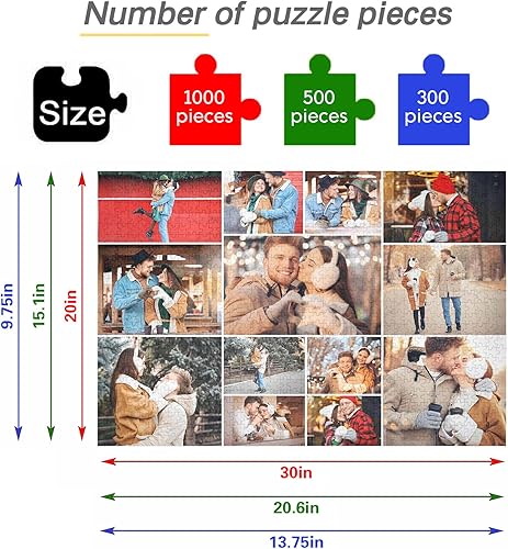 Miniatura 7 de Rompecabezas personalizado de fotos de 1000500300 piezas, rompecabezas de madera personalizado para parejas, familia, amigos, mascotas en el día de