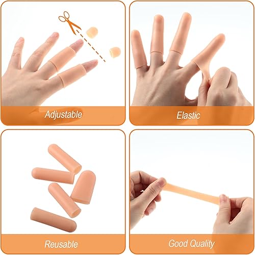 Miniatura 3 de 50 piezas de gel para dedos protectores de dedos, guantes de gel para cubrir los dedos, fundas de silicona para dedos, 40 piezas de largo, 10 piezas
