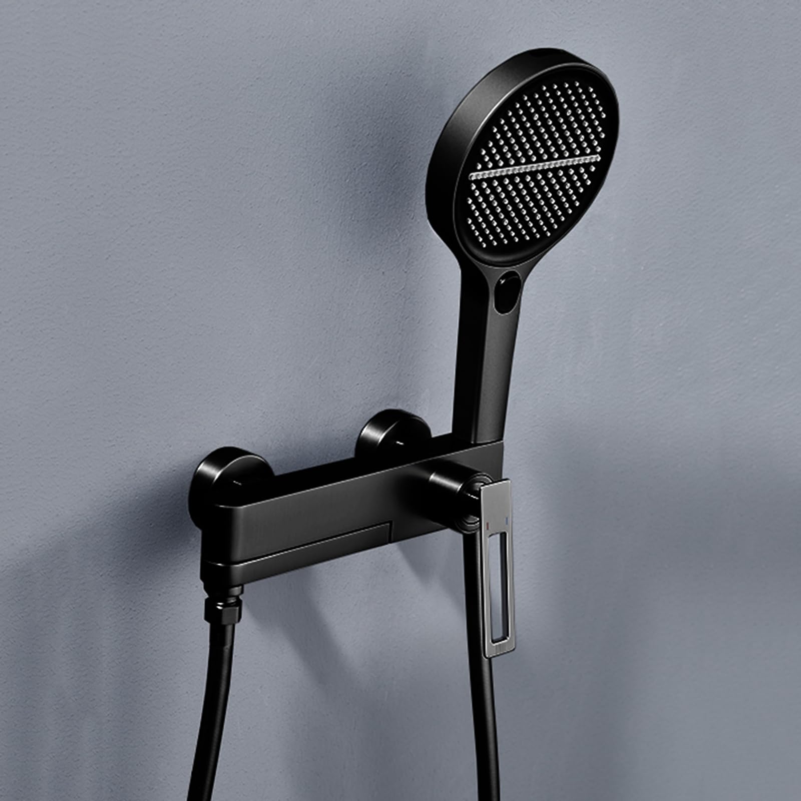 Mitigeur de Bain-Douche à Poignée Unique et Douchette 4 Modes Noire