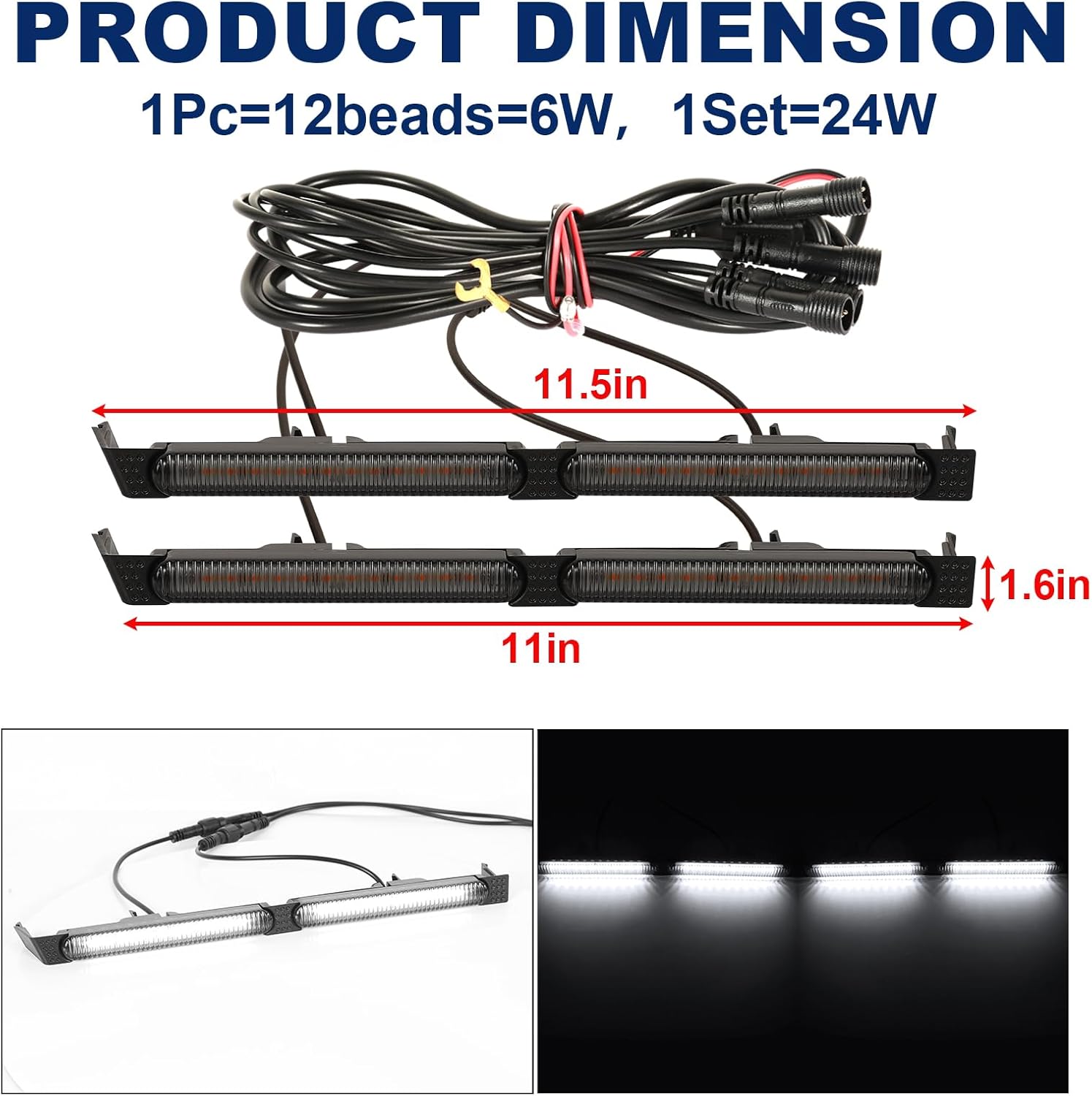 Zrobrio Led Racing Grill Lights Fit for Chevrolet Chevy Colorado Z71 WT LT 2015-2020 Grills Lights Accessories (White Led)