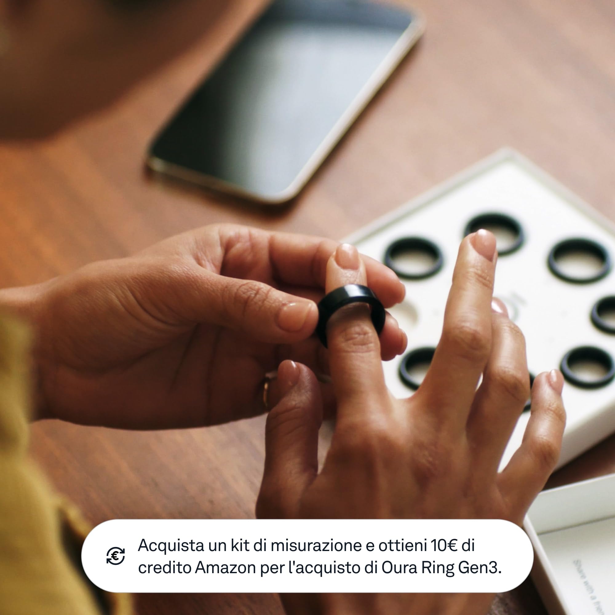 Oura Ring Gen3 Kit di misurazione | Misurazione precisa per comfort e accuratezza massimi - Compatibile con ogni tipo di dito