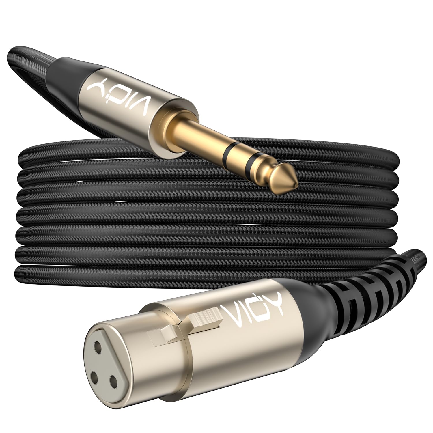 VIOY XLR to 6.35mm Cable 2M, 1/4 Inch TRS to XLR Female Balanced Microphone Cable for Mixers Amplifiers, Speakers