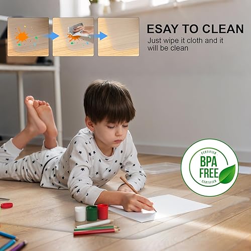 Miniatura 8 de Tapete para silla de oficina para suelos de madera dura, 20 x 24 pulgadas, antideslizante, suave, antideslizante, protector de suelo de madera dura,