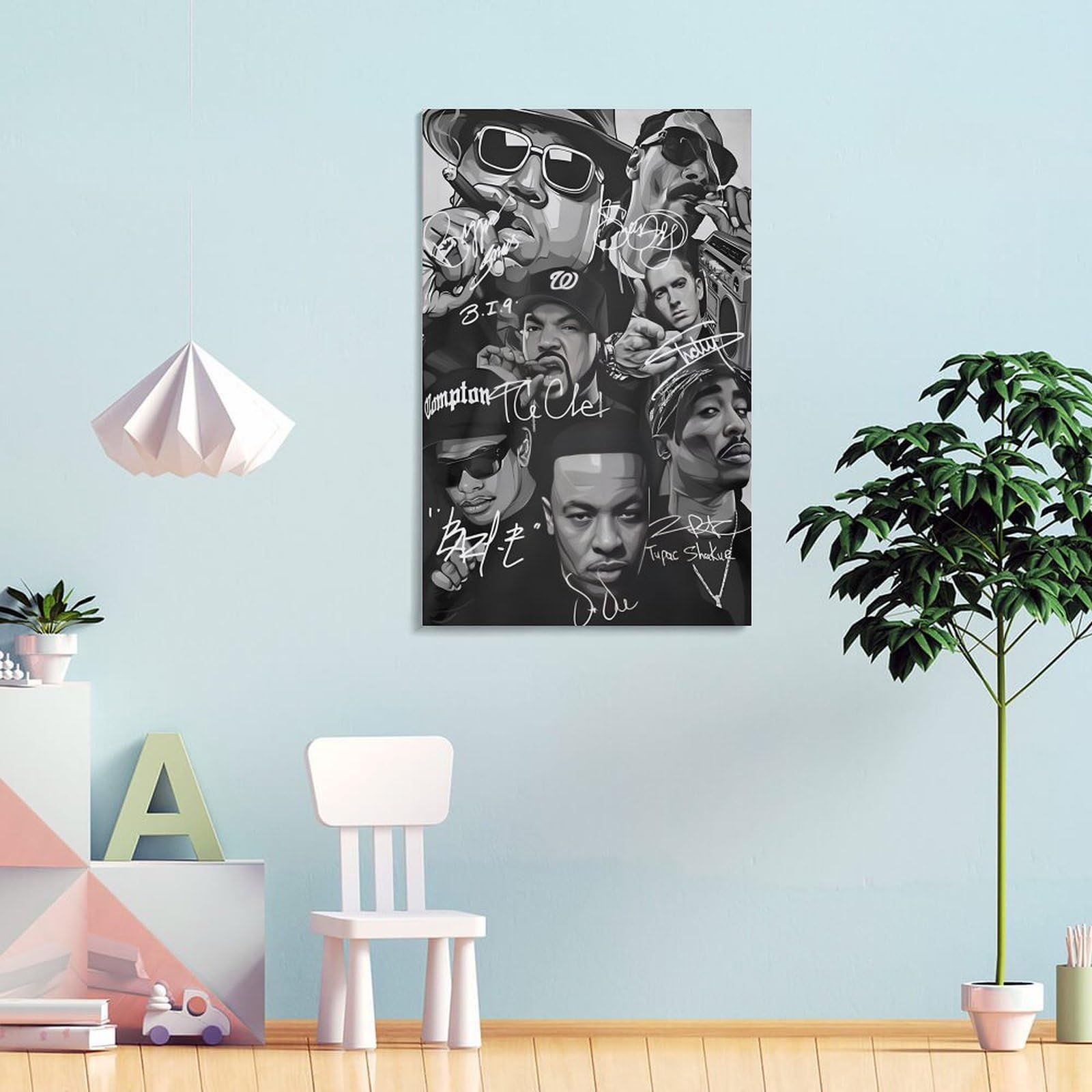 Poster con stampa artistica da parete, motivo: cantante rap, hip hop, tutte le stelle, decorazione per la casa, poster 40 x 60 cm