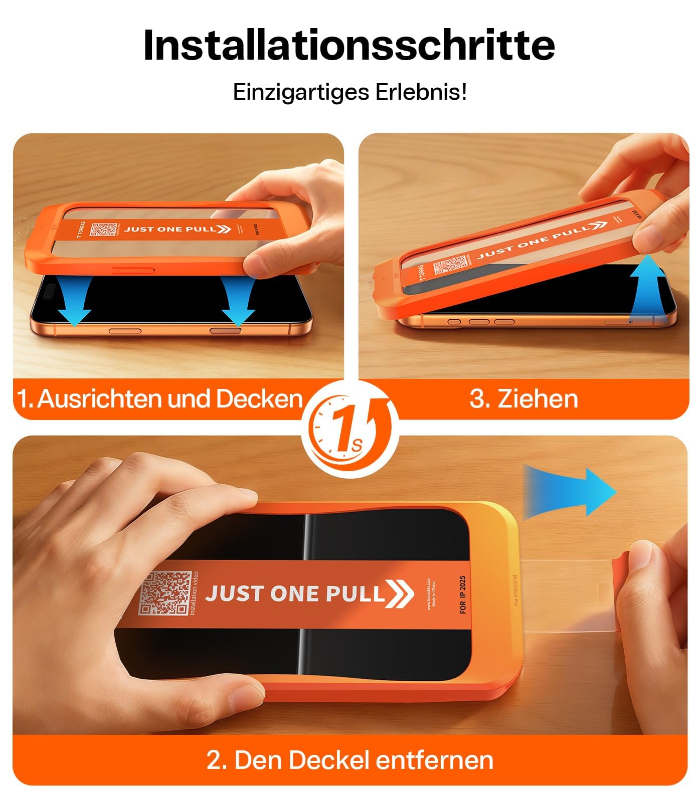 TORRAS für iPhone 17 Pro Hülle + Panzerglas,Ostand Q3 Rugg Hülle Extrem Rutschfest mit 360°-Ständer für MagSafe + 2 Stück 9H+ Schutzfolie, 3D Full Screen, Auto-Montage, Kratzfest