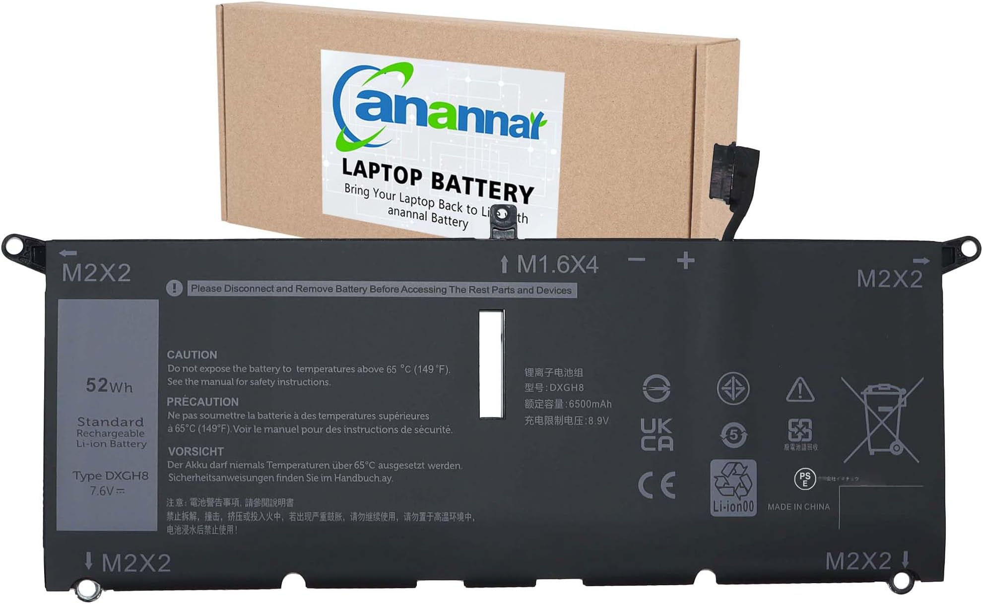 Batteria Per Dell Xps 13 Batteria Replacement Per Dell XPS 13 9370 9380 7390 - 52Wh Ricambio Originale Per Notebook Batteria Ricambio - Foto 4