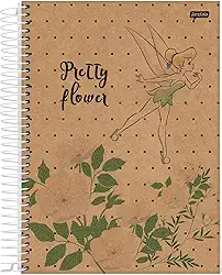 Caderno Espiral Univ CD 1 Matéria 80 Fls Tinker Bell Kraft Flower FSC - Jandaia