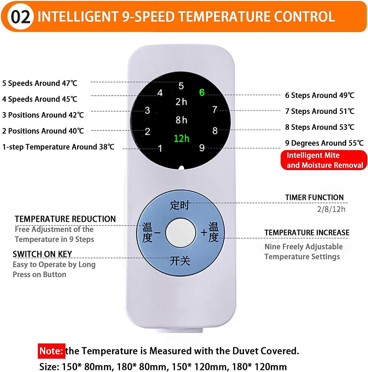 Review DAPERCI Electric Blanket Queen Size Heated Blanket Single/Dual Control 9 Heat Settings &9