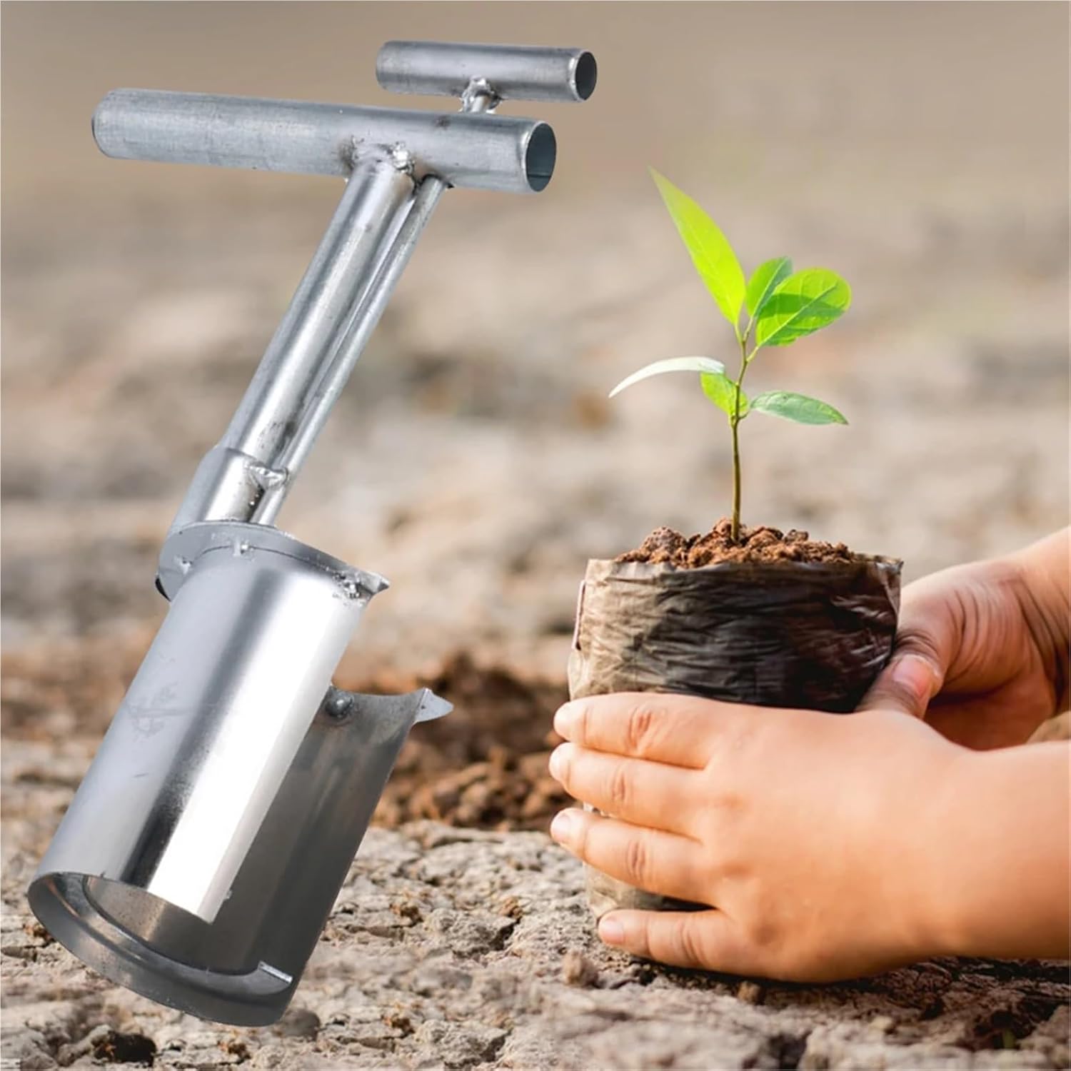 Bulb Planter Tool Bulb Planter Tool Plant and Fruit Tree Seedling Transplanter T-Style Handle Multifunctional for Planting Digging