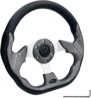 Carbon Fiber Golf Cart Steering Wheel for EZGO TXT RXV Yamaha Golf Cart Club Car DS and Club Car Precedent with Wrench