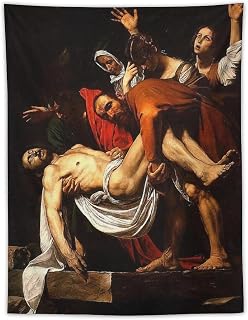 The Entombment of Christ by Caravaggio Painting Art Poster 2 Painting Tapestry Wall Art Prints Hanging Tapestries Bedroom Home Modern Decoration 30"x40"