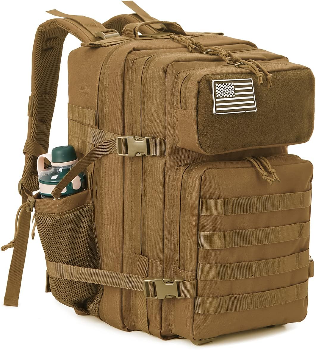 QT&QY Military Tactical Backpacks For Men Molle Daypack 35L/45L Large 3 Day Bug Out Bag Hiking Rucksack With Bottle Holder…
