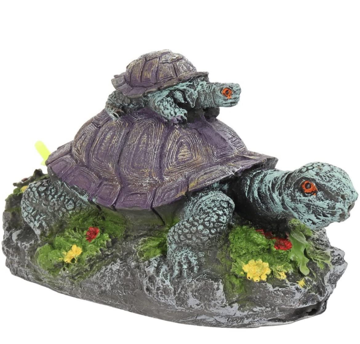 Mistletoe® Resin Artificial Tortoise Turtle Aquarium Decoration | Desolate Tower Design Decor for Above 2ft Fish Tanks