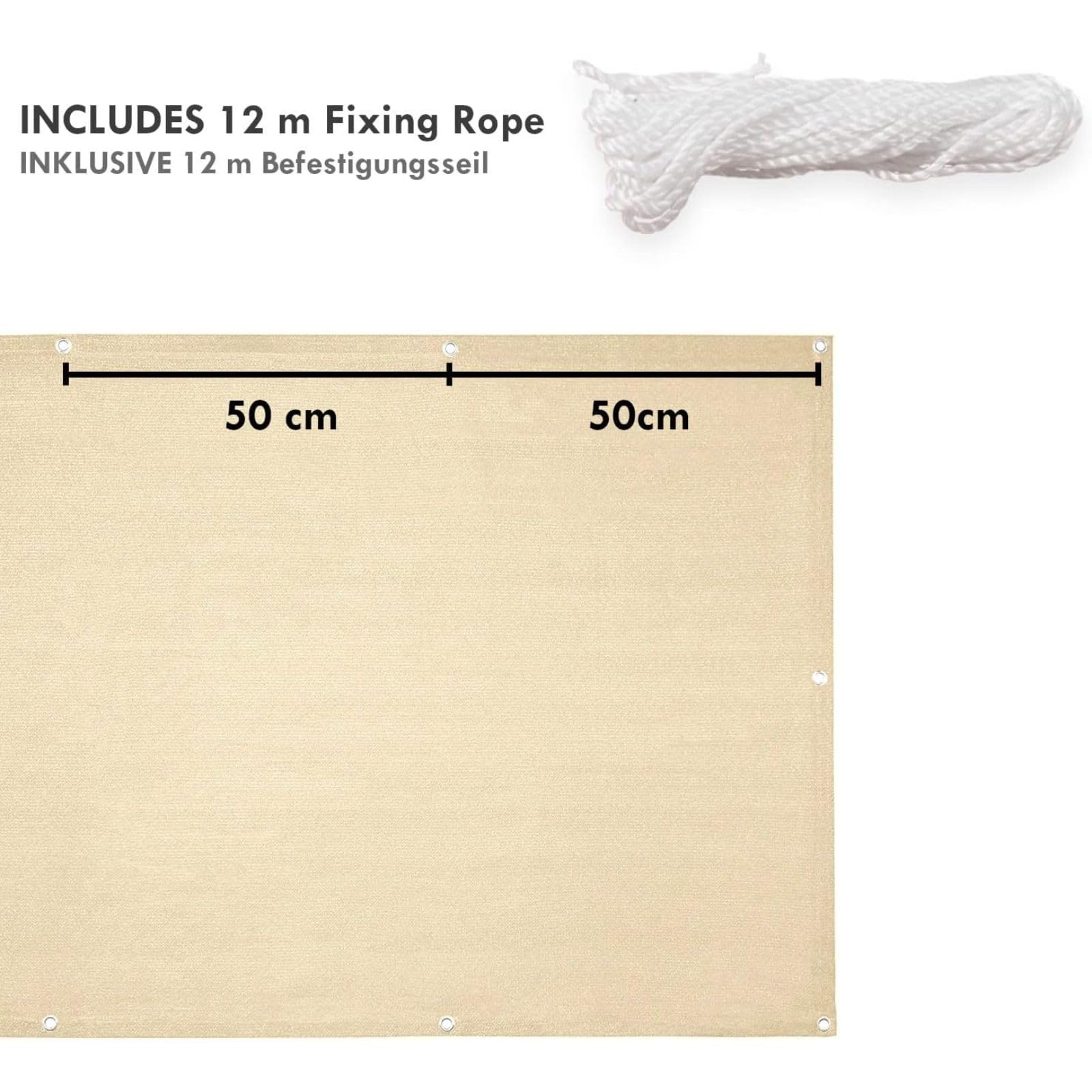 Floordirekt Brise-vue Pour Balcon Sans Perçage 90 X 500 Cm Gris - Résistant Intempéries