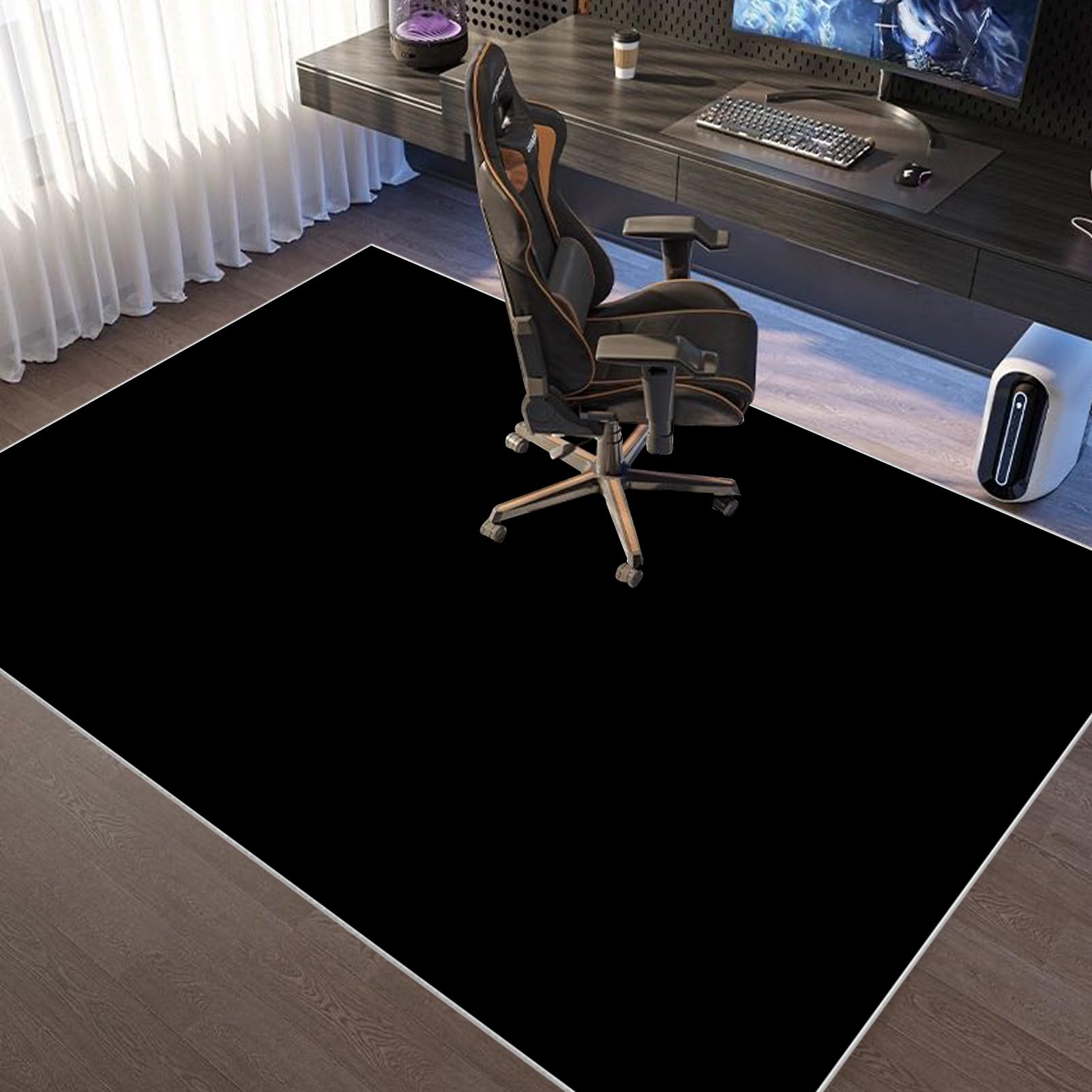 Mata pod krzesło biurowe z twardego drewna, 120 x 170 cm, do gier, na biurko, ochrona trwałej wykładziny podłogowej, antypoślizgowa konstrukcja do podłóg drewnianych i kafelkowych