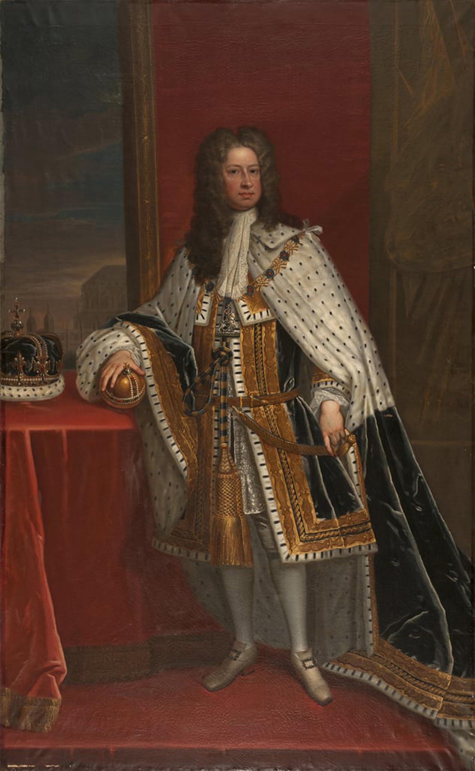 ARTXLXXBN Famous Painting Canvas Artwork Graffiti Print Portrait of George I of Great Britain by Godfrey Kneller Portrait Canvas Image for Home Decor 60x90cm