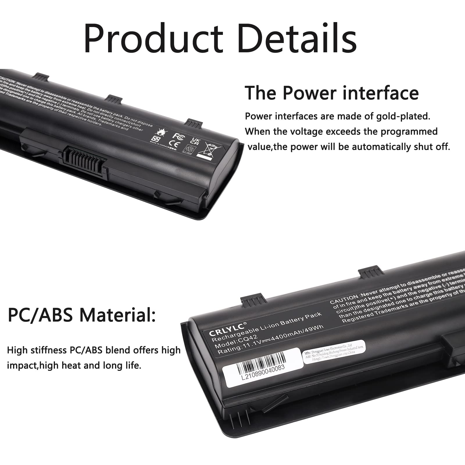MU06 MU09 593553-001 Batterie pour HP 593554-001 593562-001 636631-001 HP G32 G42 G56 G62 G72 CQ42 CQ56 CQ57 CQ58 CQ62 CQ72 HSTNN-LB0W HSTNN-UB0W HSTNN-Q62C HSTNN-DB0W HSTNN-LB0Y HSTNN-LB0X