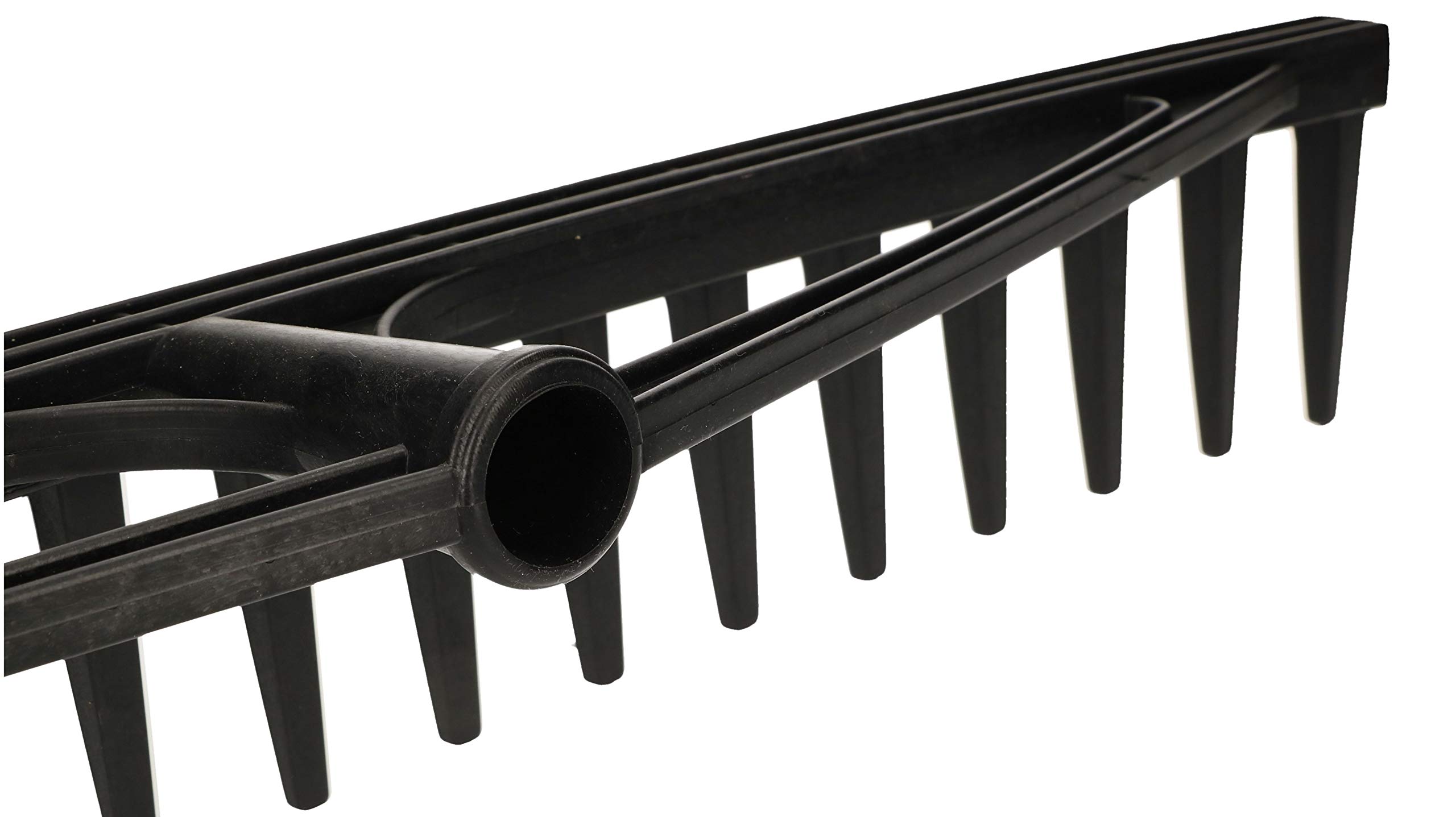 KOTARBAU® Rastrello per Foglie - Rastrello Giardino - Plastica - 61 cm - Nero - 18 Denti - per Erba Fieno - Senza Manico - Leggero Resistente