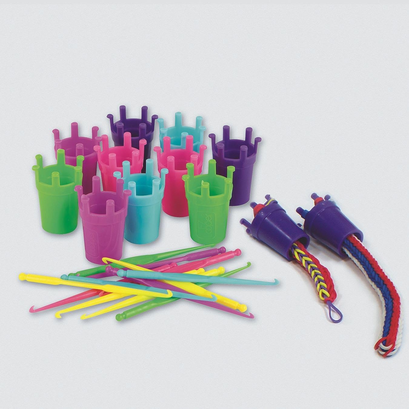 Pepperell Braiding EZ Looper Weaving Tool Sets. Kids & Adults Can Easily Make Basic to Advanced Stretch Band Jewelry, Set Includes 12 Tools, 12 Hooks and Instructions. Plastic.
