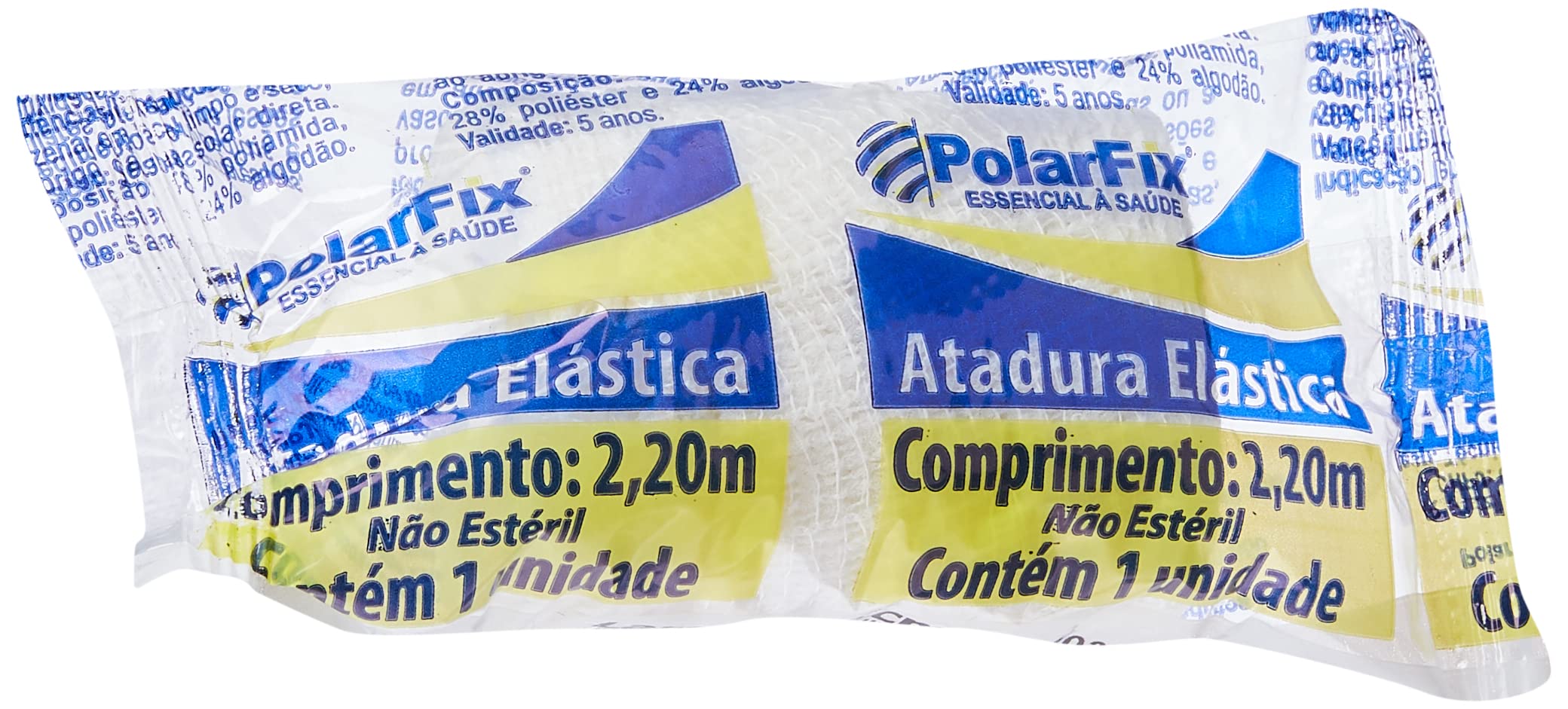 Atadura Elástica, Branco, 5 cm x 2.2 m, Polarfix, 12 unidaded