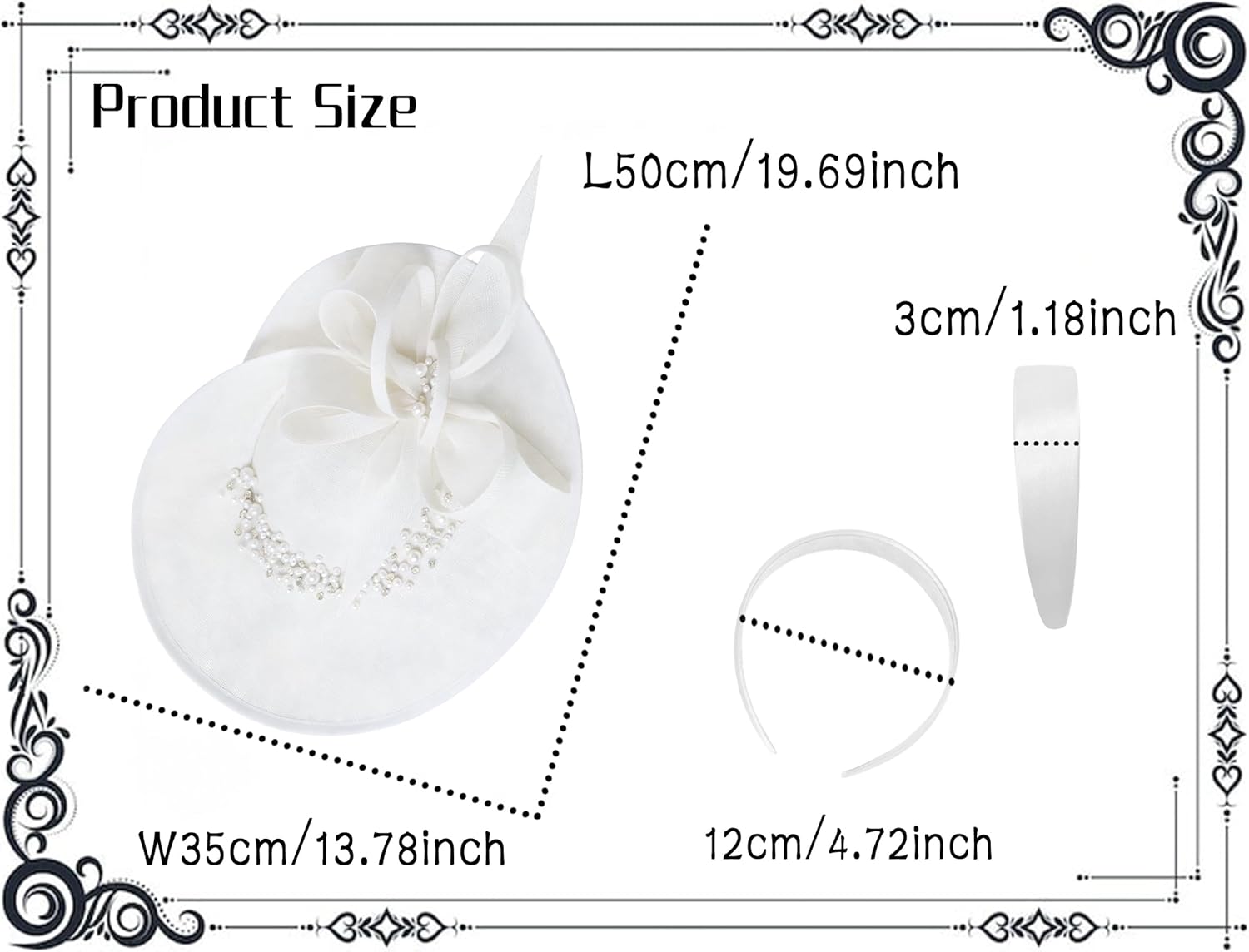 dressfan Vintage Fascinator Hats for Women,Linen Pearl Fascinator for Derby Church Wedding Tea Party
