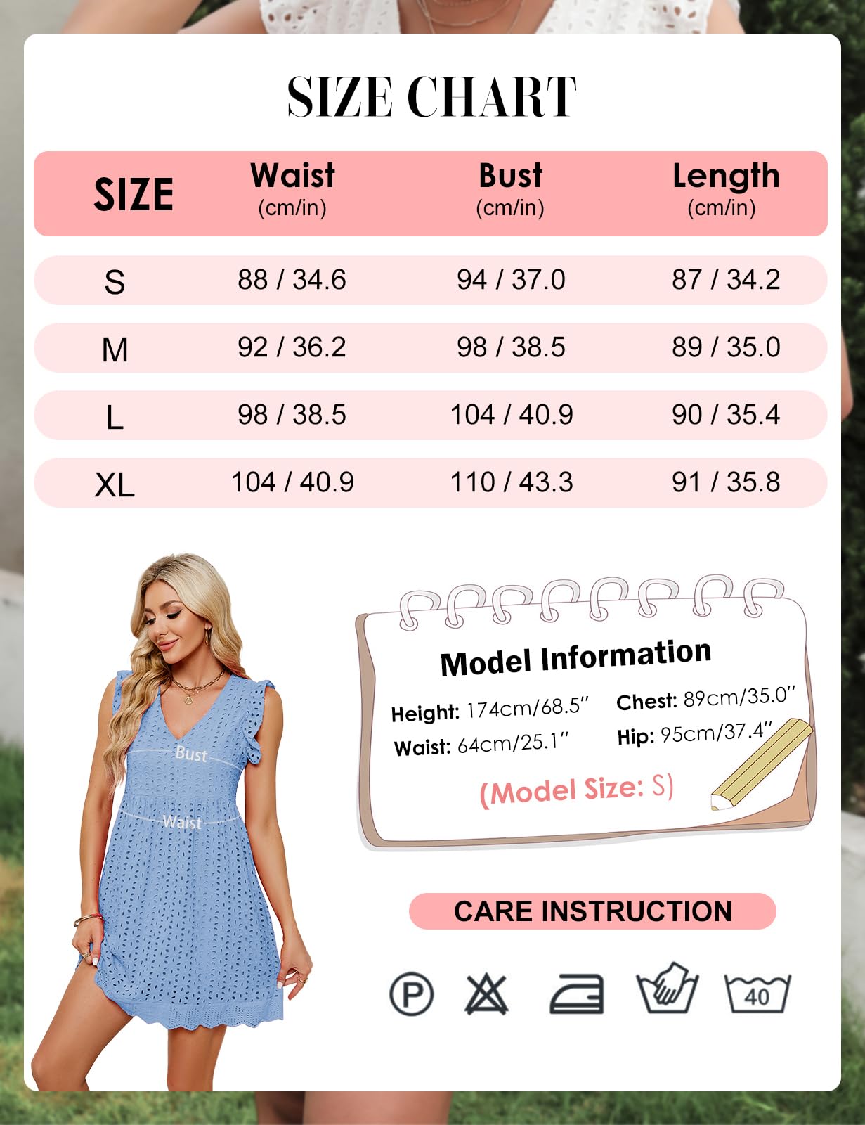 heekpek Abito Estivo Donna Cotone Scollo a V Vestito Corto Donna Senza Maniche con Volant Comodo e Leggero Abiti Jacquard Casual Abito Mare da Spiaggia con Tasche