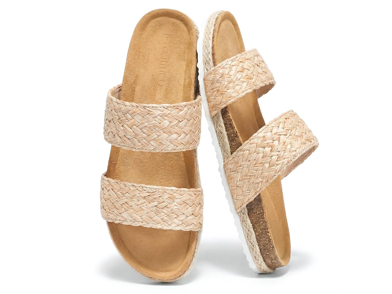 Womens Platform Sandals Open Toe Slip On Slides Sandals Footbed Summer Beach Shoes