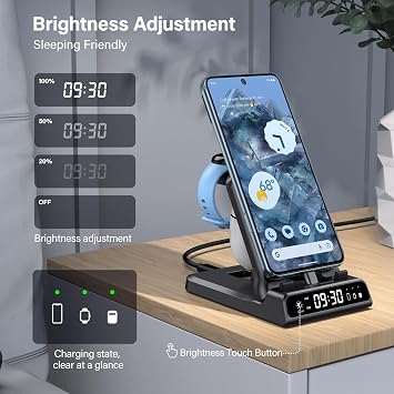 3 in 1 Charging Station for Google Pixel Watch 3/2, 25W Super Fast Wired USB C Charger Stand for Google Pixel 10/10 Pro/10 Pro XL/9/8/7, Pixel Buds Pro 2/2a, SwanScout 701G2, (Not for Pixel Watch 4/1)