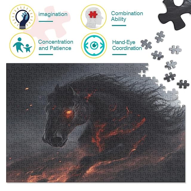 Foto 3 de 7 de Caballos Puzzle Adulto 1000 Piezas Sostenible Juguetes De Desafío De Juego EduGatosivo para Adultos Un Gran…